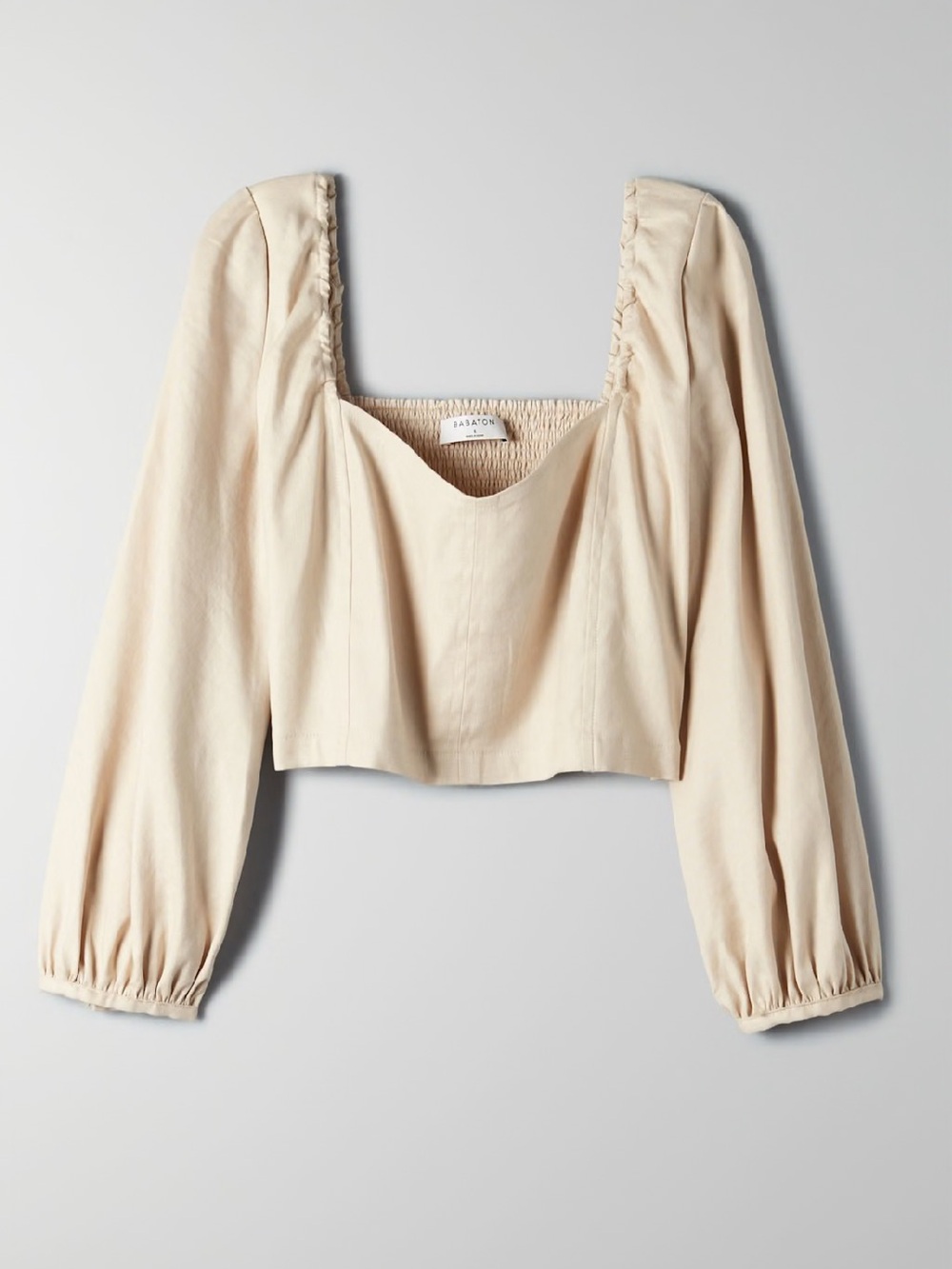 Aritzia Babaton Hadwyn Blouse Cool Beige